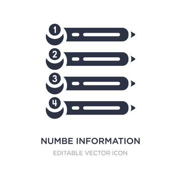numbe information icon on white background. Simple element illustration from Business concept.
