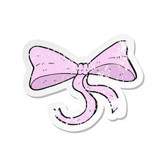 retro distressed sticker of a cartoon bow