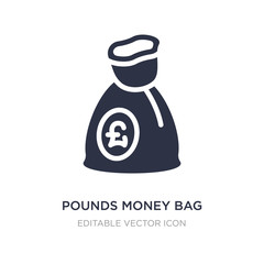 pounds money bag icon on white background. Simple element illustration from Business concept.