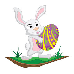 Easter eggs bunny isolated on white background.