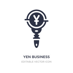 yen business search icon on white background. Simple element illustration from Business concept.