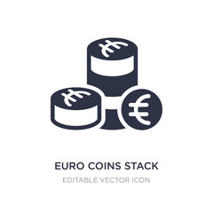 euro coins stack icon on white background. Simple element illustration from Business concept.