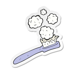 sticker of a cartoon toothbrush