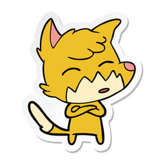 sticker of a cartoon fox