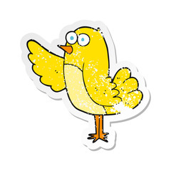 retro distressed sticker of a cartoon bird