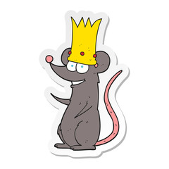 sticker of a cartoon king rat