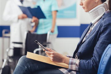 Young patient in the waiting room at the hospital