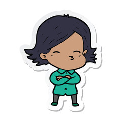 sticker of a cartoon woman