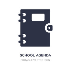 school agenda icon on white background. Simple element illustration from Education concept.