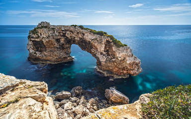 Natural Stone Arch Mirador Es Pontas in Mallorca, Spain