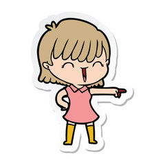 sticker of a cartoon woman