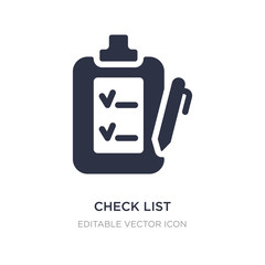 check list icon on white background. Simple element illustration from Education concept.