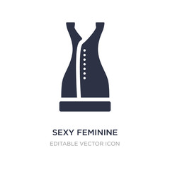 sexy feminine dress in black icon on white background. Simple element illustration from Fashion concept.