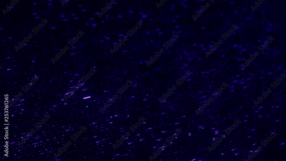 Poster purple online word made with flying luminescent particles. loopable 3d animation