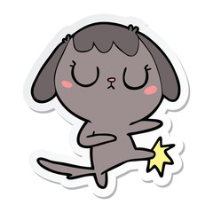 sticker of a cute cartoon dog