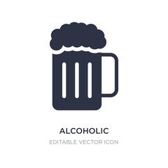 alcoholic icon on white background. Simple element illustration from Food concept.