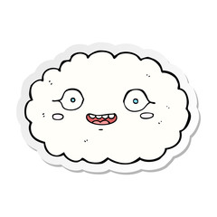 sticker of a happy cartoon cloud