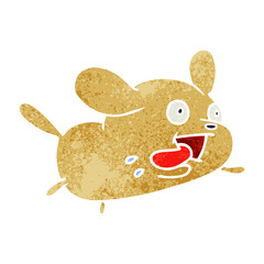 retro cartoon of cute kawaii dog