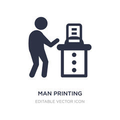 man printing icon on white background. Simple element illustration from Fashion concept.