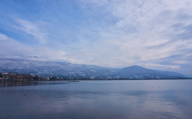 Fototapeta na wymiar Lake Ohrid in winter