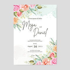 beautiful watercolor floral frame and background