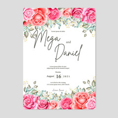 beautiful watercolor floral frame and background