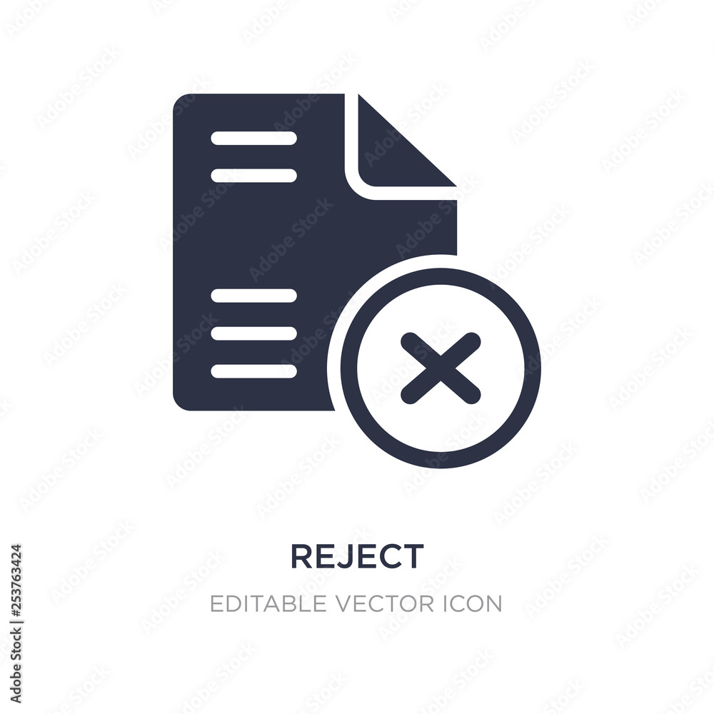 Poster reject icon on white background. simple element illustration from files and folders concept.