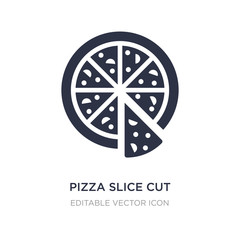 pizza slice cut icon on white background. Simple element illustration from Food concept.