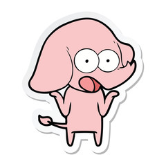 sticker of a cute cartoon elephant