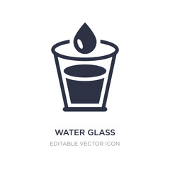 water glass icon on white background. Simple element illustration from Food concept.