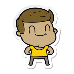 sticker of a cartoon friendly man