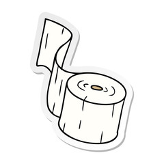 sticker cartoon doodle of a toilet roll