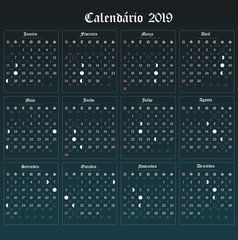 Calendário 2019 3x4