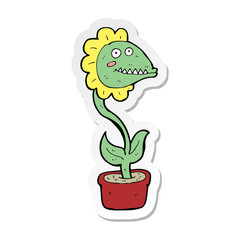 sticker of a cartoon monster plant