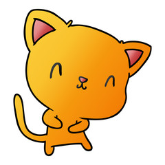 gradient cartoon of cute kawaii cat