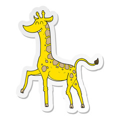 sticker of a cartoon giraffe