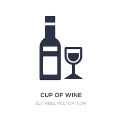 cup of wine icon on white background. Simple element illustration from Food concept.