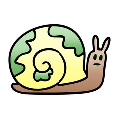 quirky gradient shaded cartoon snail
