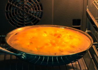 sponge cake baked in the oven