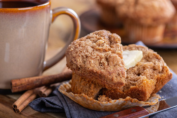 Closeup of a Cinnamon Muffin