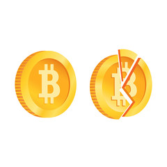 Broken bitcoin blockchain cryptocurrency