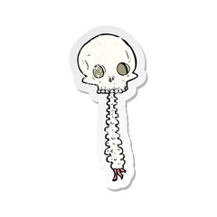 retro distressed sticker of a spooky cartoon sull and spine