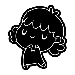 cartoon icon of a cute kawaii girl