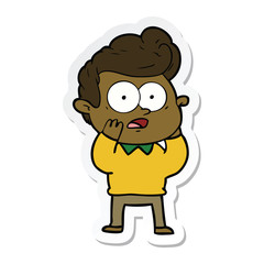 sticker of a cartoon staring man