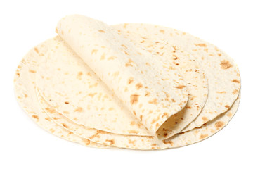 Tortilla wrap isolated on a white background