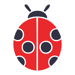 flat color retro cartoon lady bug