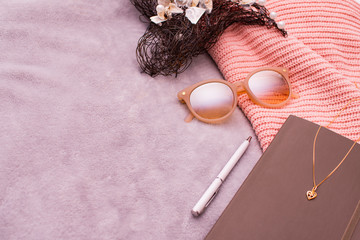 Blanket and notebook