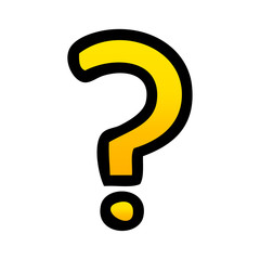 gradient shaded cartoon question mark