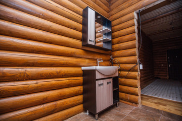 sink in a wooden house
