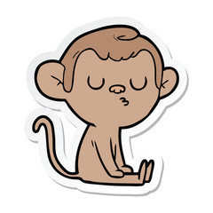 sticker of a cartoon monkey